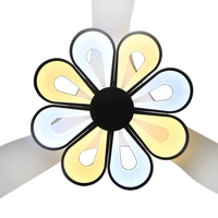 Plafond de ventilateur d'éclairage décoratif en forme de fleur de haute qualité 50 ''pouces LED ventilateur de plafond avec télécommande