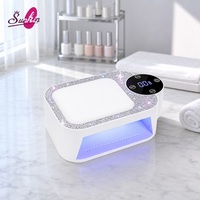 Séchoir à ongles 2-en-1 UV LED de luxe avec strass, directement du fabricant, avec repose-main pour manucure à domicile et en salon