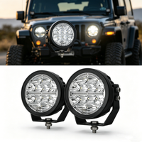 Faro LED da 5 Pollici Certificato ECE E9 R10 con Anello Luminoso Ambra, Lente a Nido d'Ape per Camion e Fuoristrada, Impermeabile IP68