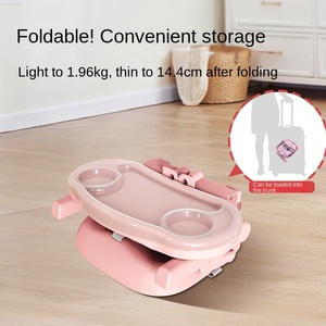 เก้าอี้ทานข้าวเด็กอเนกประสงค์พับได้ พลาสติกเป็นมิตรกับสิ่งแวดล้อม พร้อมปลอกหุ้มเบาะถอดออกได้ ปรับความสูงได้ รับน้ำหนักได้ 250 ปอนด์ - Product Image 4