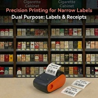 Printer Stiker Thermal Mini 58mm Grosir Pabrik Dengan Baterai Isi Ulang untuk Label Barcode Kasir Bergerak Food Truck