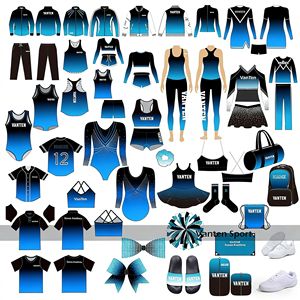 Uniforme de cheerleading sur mesure bleu royal pour les compétitions All Star, tenues de cheerleading pour filles de toutes tailles, crop top et jupes - Product Image 6