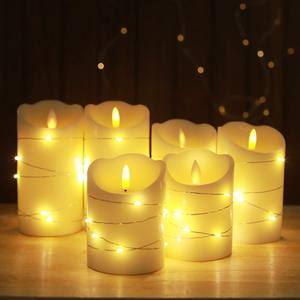Wholesale Waterproof LED <b>Candles</b> Battery Operated Flameless <b>Pillar</b> Decorative Lights Plastic Resin with Strip - Product Image 4