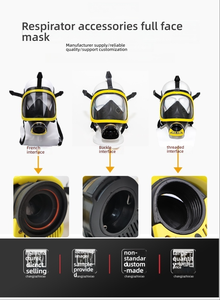 Masker Wajah penuh gaya Perancis, aksesori SCBA pemadam kebakaran dengan Port berulir silinder - Product Image 6