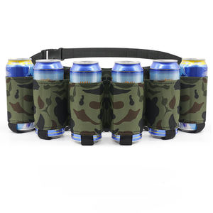 Yakeda เข็มขัดเบียร์ยุทธวิธี6ชิ้นสำหรับผู้ชาย, ซองหนังสำหรับฝึกล่าสัตว์สีดำเข็มขัดคาดเอวยุทธวิธีที่จับเบียร์ - Product Image 5