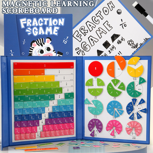 Bloques Magnéticos de Fracciones de Madera Educativos - Material Manipulable para Habilidades Matemáticas Tempranas para Edades de 7 a 12 Años - Product Image 1