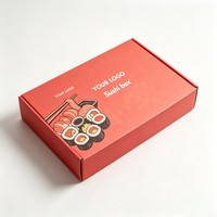 Caja Plegable Biodegradable para Sushi, Caja de Cartón Kraft de Grado Alimenticio de Lujo para Llevar Comida