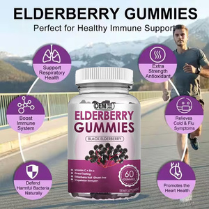 Ausreson OEM Organic Supplements Black Elderberry <b>Gummies</b> Zinc <b>Vitamin</b> c Elderberry <b>Gummies</b> - Product Image 2