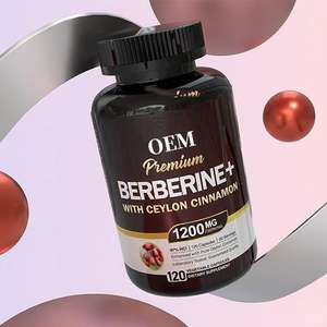 Berberina 120 Cápsulas Premium, Berberina HCL 1200mg más Canela de Ceilán Pura, Suplementos de Raíz de Berberina HCI en Pastillas - Product Image 1
