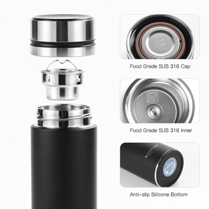 500ml inteligente Digital LED Fahrenheit Pantalla de temperatura inteligente botella de agua taza frasco té infusor botella aislada al vacío - Product Image 5