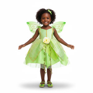 Robe tutu de fée Tinker Bell Peter Pan pour enfants avec ailes, costume de danse scintillant de princesse pour enfants pour cosplay et fêtes à thème - Product Image 1