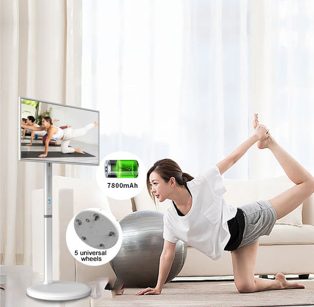 Portable LED Smart TV 32 27 Inch Touch Screen Android 13 1080p White Television with Stand for Home Camping Office