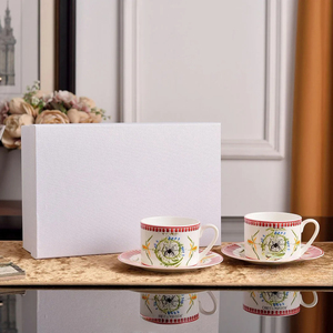 Juego de Tazas de Café de Cerámica Europea Retro Ecológicas en Caja de Regalo para Novias, Parejas Recién Casadas, Serie Principios de Primavera - Product Image 3