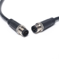 Kabel Kustom M8/M10/M12 Konektor PVC Tahan Air Jantan-Betina 2-10P Perakitan Kabel Luar Ruangan Otomotif Elektronik Komputer