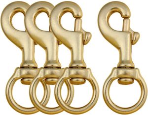 Ganci a scatto con bullone girevole in ottone massiccio 3/4 clip con occhio singolo con supporto portachiavi collare per cani bandiera guinzaglio per animali in pianura - Product Image 1