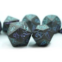 Jeu de dés de dragon métalliques solides et lourds pour donjons D & d et jeu de table Dragon, 7 pièces personnalisées