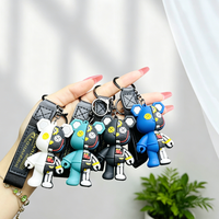 Porte-clés Ours de Dessin Animé, Pendentif Créatif, Cadeau pour Couple, Accessoire pour Clés de Voiture et Sac, Porte-clés en Plastique, Vente en Gros