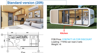 Nouveau modèle de maison modulaire Apple, cabane Apple, cabane préfabriquée, maison miniature, vente en gros de pods préfabriqués, maison préfabriquée de luxe