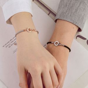 Dylam Hot Selling <b>Men</b> Women Gift Trending Designer Lover Charms Jewelry Custom S925 Silver 5A CZ Couple Bracelets - Product Image 4
