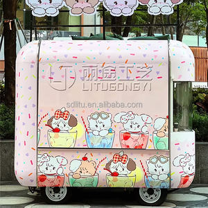 Chariot de vente de nourriture personnalisé pour la restauration, le café, les desserts, les snacks, la crème glacée, multifonctionnel, pour le <span class=keywords><strong>camping</strong></span>, à vendre - Product Image 3