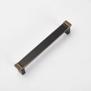 Furniture Handle Bar Zinc Alloy <b>Black</b> Gold Plated Modern Cabinet Hardware Drawer Pull - Product Image 2