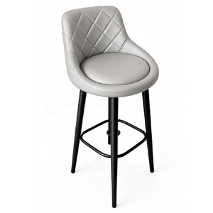 Tabouret de bar moderne rembourré matelassé, chaise de comptoir réglable avec base en métal et siège pivotant pour bar à domicile et salle à manger - Product Image 6