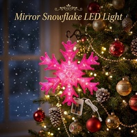 LED Warmweiße Plastik-Spiegel-Schneeflocken-Hängelampe USB-Betrieben 3 Stück Schneeflocken-Ornament 30CM Guangdong Weihnachtsdekoration