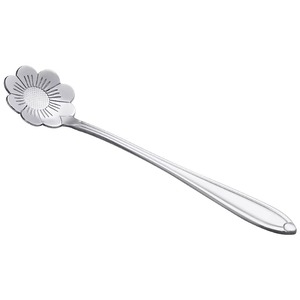Cuillère en acier inoxydable à long manche, design floral moderne, finition miroir, durable, pour mélanger, desserts, café, ambiance romantique - Product Image 1