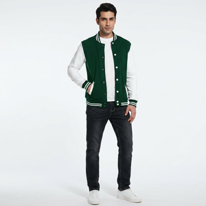 Vestes universitaires brodées de qualité supérieure pour hommes, style old school, vente en gros, veste de baseball d'hiver, col montant, 100% coton - Product Image 1
