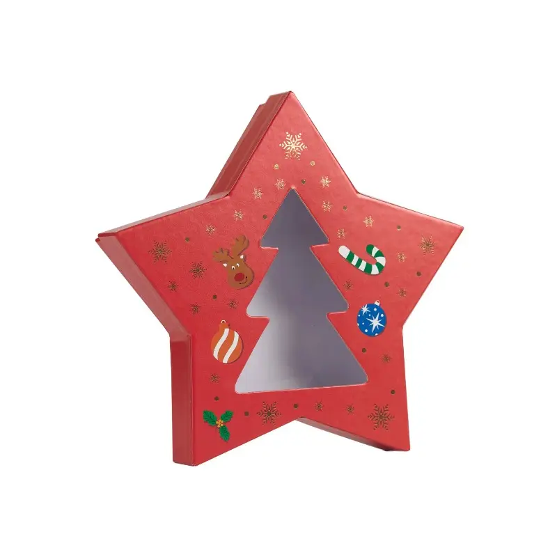 Chine Vente en gros Emballage spécial cadeau de Noël Boîte artisanale en forme d'étoile Boîte en carton La boîte de Noël