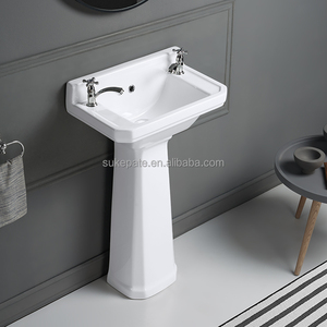 Bassin sur pied traditionnel antique de Londres UK vintage classique entièrement autoportant lavabo sur pied - Product Image 1