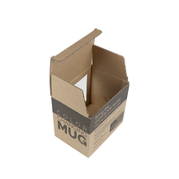 Boîtes d'emballage ondulées en papier Kraft, personnalisés pour tasse à café, 1 pièce
