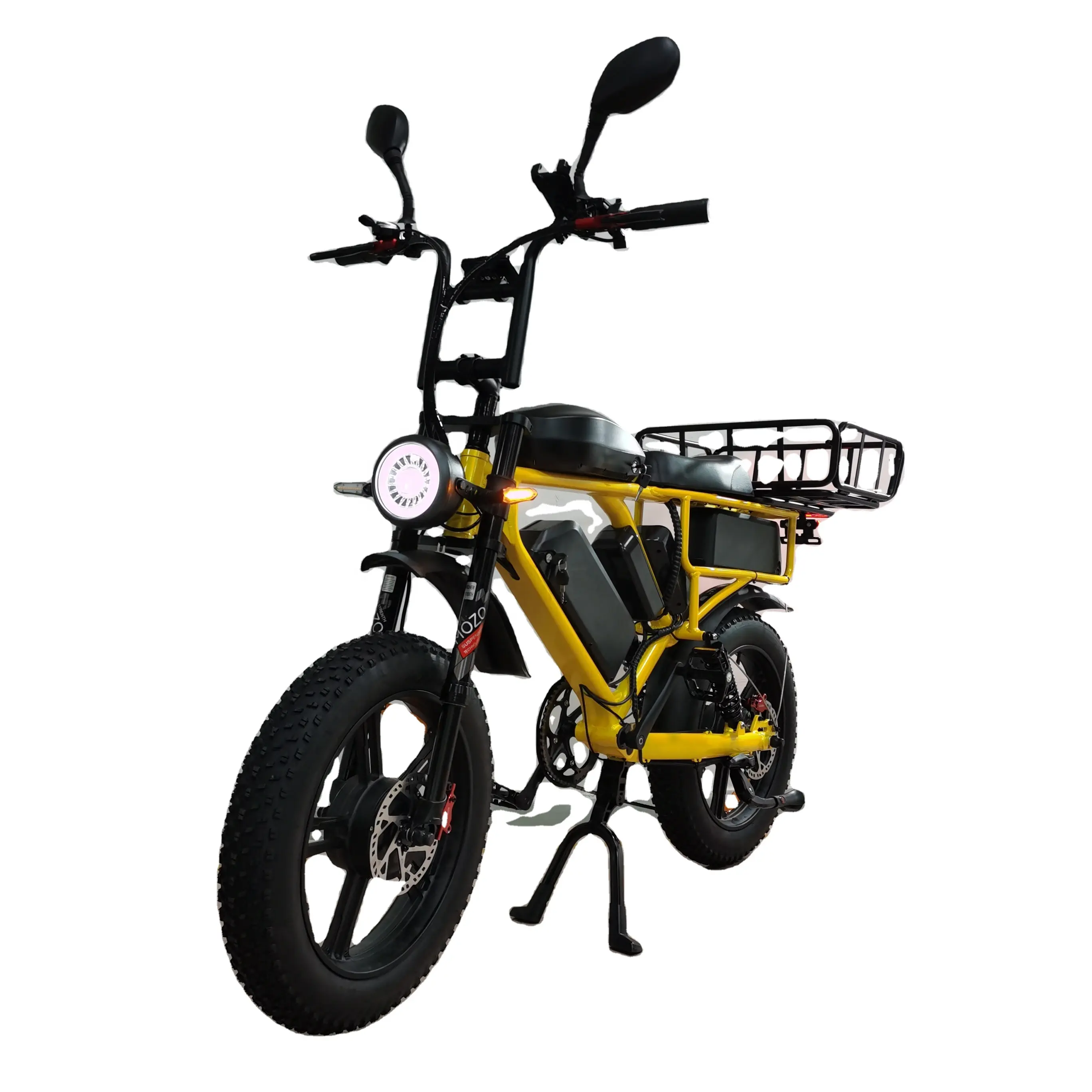 Motor duplo de 20 polegadas, 2000w 52v 66ah, carga elétrica, mountain bike, ebike, suspensão completa, pneu gordo, bicicleta elétrica