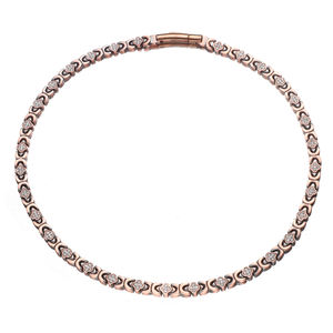 قلادة عصرية مطلية بالنحاس العتيق مع زركون على شكل ورقة البرسيم، سلسلة للجنسين مناسبة للذكرى السنوية - Product Image 1