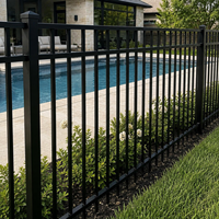 Clôture en aluminium sur mesure facile à installer, directement de l'usine, pré-percée, sans soudure, revêtement en poudre, clôture de sécurité pour jardin en alliage