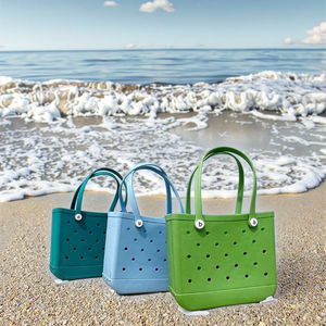 卸売カスタムロゴEVAビーチトートバッグ大型耐久性ポータブル文字2ハンドバッグリベット花防水オープンオプション - Product Image 2