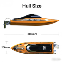 Matériel en plastique Offre Spéciale 44mph Super High Speed Large RC Jet Boat-App-Controlled 500m Distance à distance QF