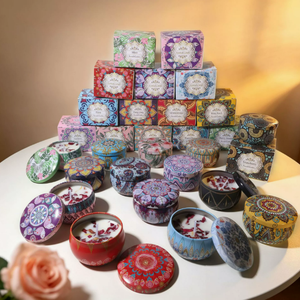 Bougie parfumée en fer et étain, bougie florale en pot, bougie artisanale parfumée, coffret cadeau, cadeau de mariage, décoration d'intérieur - Product Image 1