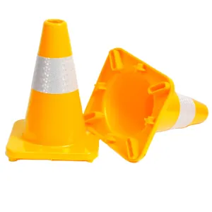 300MM Reflective Rubber Road Cone Obstacle And Ice Cream Cone Bucket With Warning Post For Traffic Control