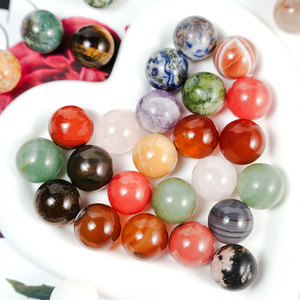 Toptan Doğal Akik Gül Kuvarsı Şeffaf Kuvars Ametist Kristal Şifa Topu Mini 20mm Boncuklar Küre DIY Aşk İçin - Product Image 1