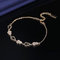 Bracelet Gourd élégant pour femme, entièrement pavé, en alliage, géométrique, minimaliste et polyvalent, plaqué or 18 carats, idéal pour le bureau/la carrière, bijou cadeau