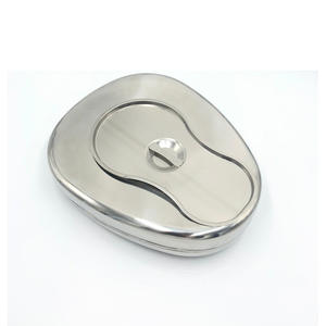 Bol de toilette en acier inoxydable 36x29x9.5cm avec couvercle, pour usage hospitalier, style occidental - Product Image 4