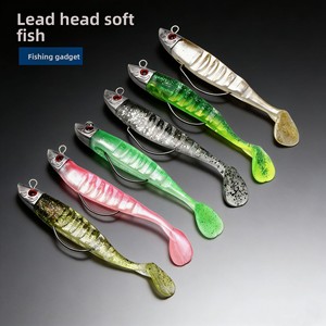 Leurre en forme de poisson banane à queue en T en PVC avec hameçons pour le bar, tailles 13cm/26g et 10cm/155g, appât souple artificiel - Product Image 2