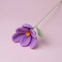 Fleur artificielle réaliste faite à la main, simulation de tissage, crochet, cadeau pour la Saint-Valentin, la fête des enseignants, tulipe, lotus, fleur pour la décoration des cheveux