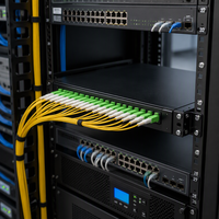 Panel Patch Fiber Optik 1U 19 Inci 24 Core/48 Core LC APC ODF LC APC Duplex Rakit Tipe Geser untuk FTTH / FTTB