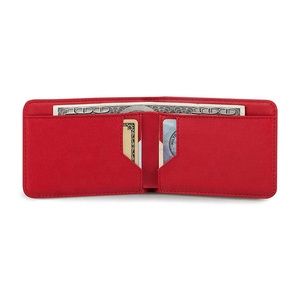 Billetera de cuero natural con bloqueo RFID para hombre, billetera de bolsillo frontal, delgada, minimalista, plegable - Product Image 6