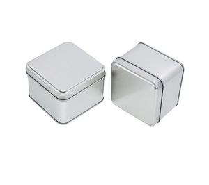 Boîte de <span class=keywords><strong>montre</strong></span> à <span class=keywords><strong>montre</strong></span> en étain noir mat OEM personnalisé, emballage carré pour <span class=keywords><strong>montre</strong></span> avec vitre en PVC, vente en gros - Product Image 5