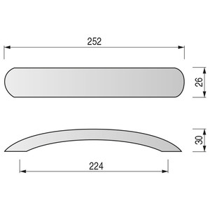 มือจับเฟอร์นิเจอร์เฮราเคล อะลูมิเนียม โครเมียมเงางาม ระยะทาง 224 - Product Image 2