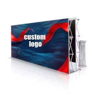 Promosi portable backdrop kustom kain Pop up Booth 8ft 10ft 20ft iklan perdagangan show stand banner - Product Image 1