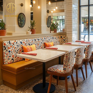 Ensemble de meubles de café et de restaurant moderne, table et chaise <span class=keywords><strong>en</strong></span> pierre frittée carrée, canapé, banquette - Product Image 2